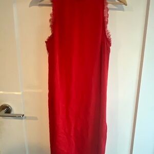 H&M Vibrant Red Lace-Trim Dress